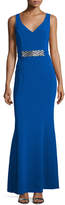 Thumbnail for your product : Laundry by Shelli Segal Sleeveless Embellished-Waist Gown, Jubilee Blue