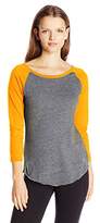 Thumbnail for your product : Soffe Women's Juniors Tri-Blend 3/4 Sleeve Baseball Tee