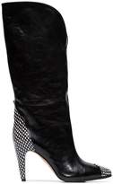 Givenchy Black 95 spotted leather knee high boots