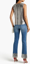 Thumbnail for your product : Balmain Fringed embellished mid-rise bootcut jeans