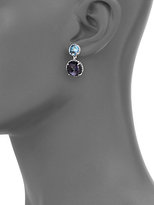 Thumbnail for your product : David Yurman Chatelaine Double-Drop Earrings with Black Orchid and Blue Topaz