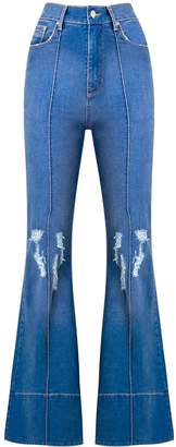 Amapô distressed high waist flared jeans