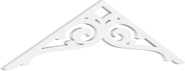 Pitch Bordeaux 1 in. x 60 in. x 17.5 in. (6/12) Architectural Grade PVC Gable Pediment Moulding