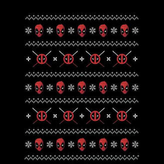Marvel Deadpool Christmas Faces Black Christmas Sweatshirt