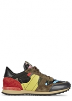 Thumbnail for your product : Valentino Camouflage leather trainers