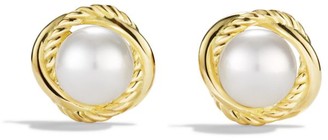 David Yurman Infinity Earrings with Pearls in Gold