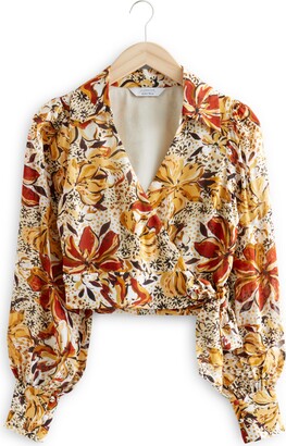 And other stories Floral Print Wrap Front Blouse