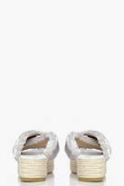 Thumbnail for your product : boohoo Amy Flatform Espadrille Cross Faux Fur Slider