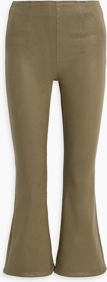 Veronica Beard Carson coated high-rise kick-flare jeans