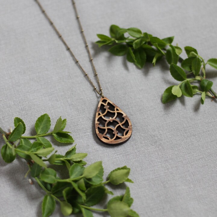 Handmade Wooden Jewelry | Fern Necklace