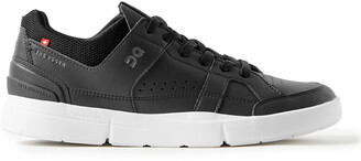 On The Roger Clubhouse Faux Leather And Mesh Tennis Sneakers