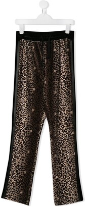 John Richmond Junior TEEN leopard print track trousers