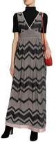 Thumbnail for your product : M Missoni Metallic Crochet-Trimmed Ribbed-Knit Maxi Dress