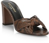 Thumbnail for your product : Saint Laurent Bianca Knotted Python Mules