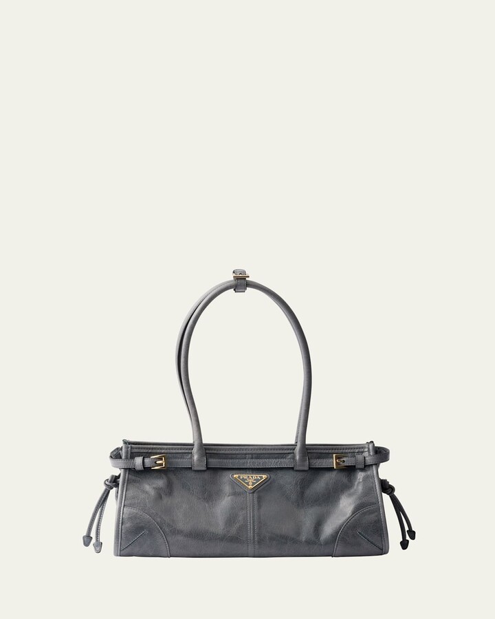 Prada Medium East-West Leather Shoulder Bag
