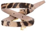 Thumbnail for your product : Alexander McQueen Leopard Pony Double Wrap Skull Bracelet