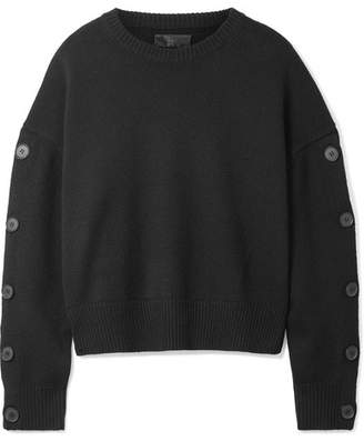 Nili Lotan Martina Embellished Wool And Cashmere-blend Sweater - Black