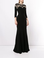 Thumbnail for your product : Saiid Kobeisy Embroidered Fitted Long Dress