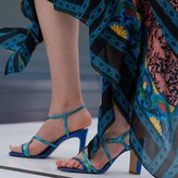 Thumbnail for your product : Juliana Heels - The Hamptons Blue Metallic Block Heels Sandals