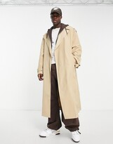 Thumbnail for your product : ASOS DESIGN oversized trench coat in sand