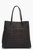 Thumbnail for your product : Alexander Wang Ink Black Croc-Embossed Leather Prisma Skeletal Tote