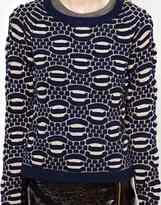 Thumbnail for your product : Eleven Paris Tapple Jumper in navy and Rose Gold Knit