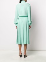 Thumbnail for your product : Alberta Ferretti Long Sleeve Pleated Skirt Shirt Dress
