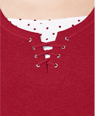 Karen Scott Petite Cotton Layered-Look Top, Created for Macy's