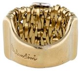 Thumbnail for your product : Orlando Orlandini 18K Gold and Diamond Basketweave Ring