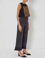 Thumbnail for your product : Alexander Wang Matrix Cropped Leopard Barcode Tank