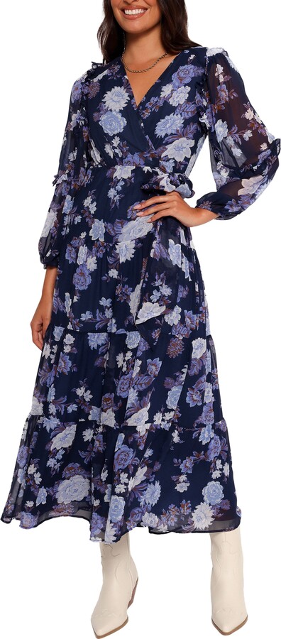 Petal & Pup Korina Floral Long Sleeve Wrap Dress