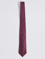 Thumbnail for your product : Marks and Spencer Pure Silk Textured Spotted Tie