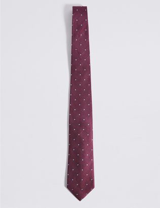 Marks and Spencer Pure Silk Textured Spotted Tie