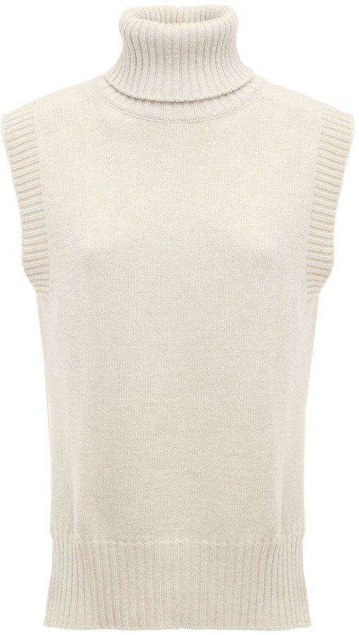 THE FRANKIE SHOP High Neck Wool Blend Knit Vest ShopStyle