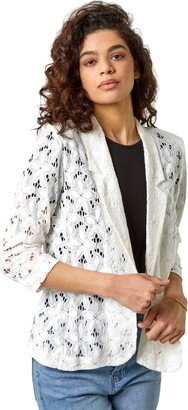 Roman Originals Tailored Longline Boucle Jacket for Women UK - Ladies  Everyday Holiday Spring Summer Long Sleeve Comfy Soft Evening Vacation Work  Party - Ivory - Size 10 : : Fashion