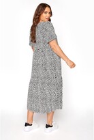 Thumbnail for your product : Yours Yours Short Puff Sleeve Midaxi Spot Dress - White/Black