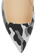 Thumbnail for your product : Jimmy Choo Attila metallic camouflage-print leather point-toe flats