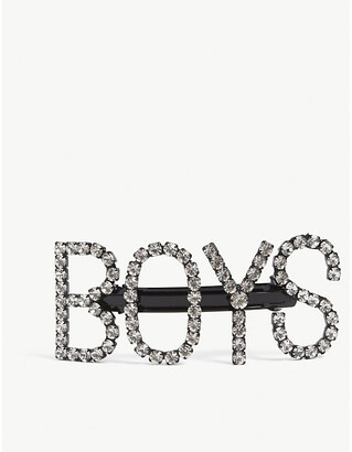 Ashley Williams Boys crystal-embellished brass hair clip