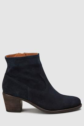 Next Womens Navy Suede Western Ankle Boots