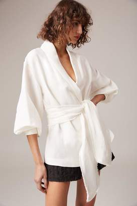 C/Meo White Linen Blazer