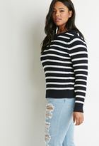 Thumbnail for your product : Forever 21 Plus Size Striped Waffle Knit Sweater