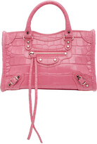 Thumbnail for your product : Balenciaga Pink Croc Classic Nano City Bag