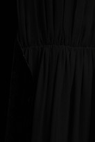 Thumbnail for your product : Alberta Ferretti Satin-trimmed Velvet And Silk-georgette Gown