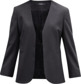 Thumbnail for your product : Theory Lindrayia Open-Front 3/4-Sleeve Traceable Wool Suiting Jacket