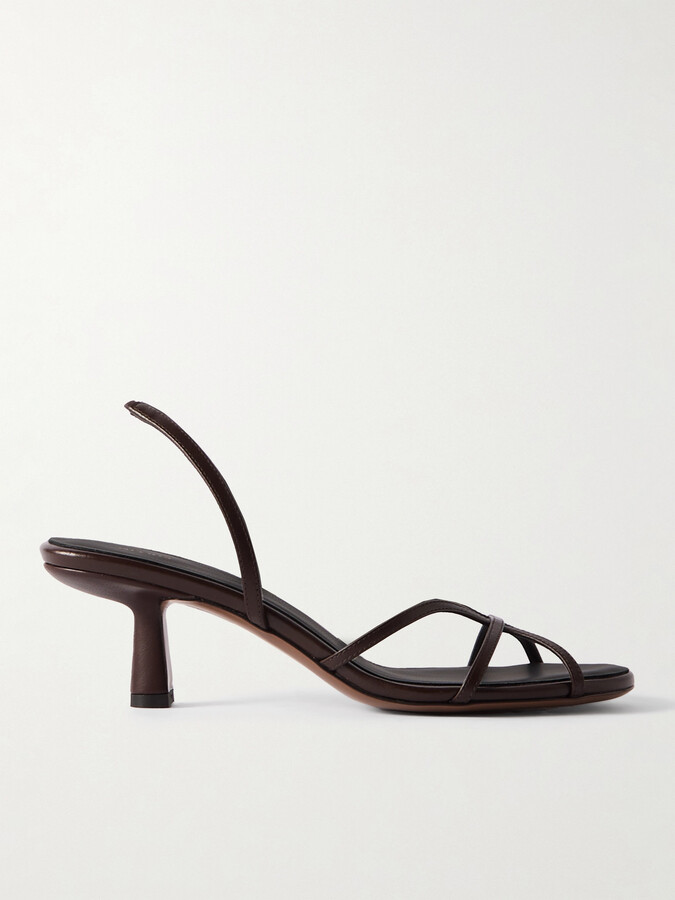 Neous Ibor Leather Slingback Sandals - Brown