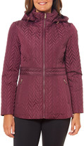 Thumbnail for your product : Kate Spade Quilted Chevron Funnel-Neck Midi Jacket