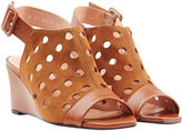 Thumbnail for your product : Robert Clergerie Old Robert Clergerie Perforated Suede Wedges