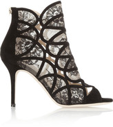 Thumbnail for your product : Jimmy Choo Fonda suede and lace sandals