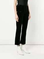 Thumbnail for your product : Unravel Project Velvet Cropped Lace-Up Trousers