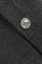 Thumbnail for your product : Balmain Button-embellished Metallic Wool-blend Crepe Wide-leg Pants